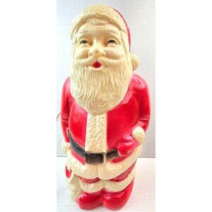 Vintage 1960s Blow Mold Light-Up Santa Claus Christmas Decoration